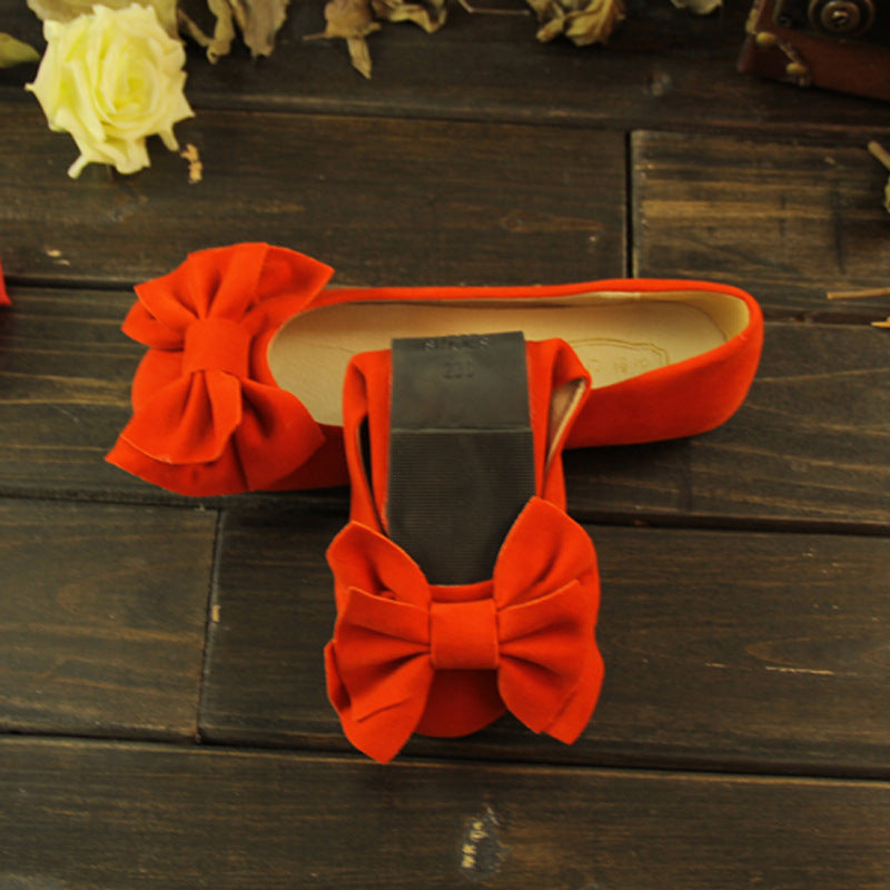 Women's bow flat shoes