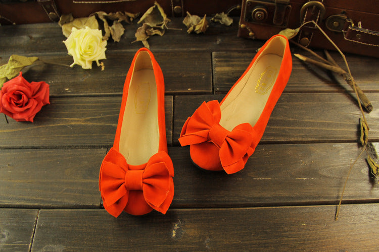 Women's bow flat shoes
